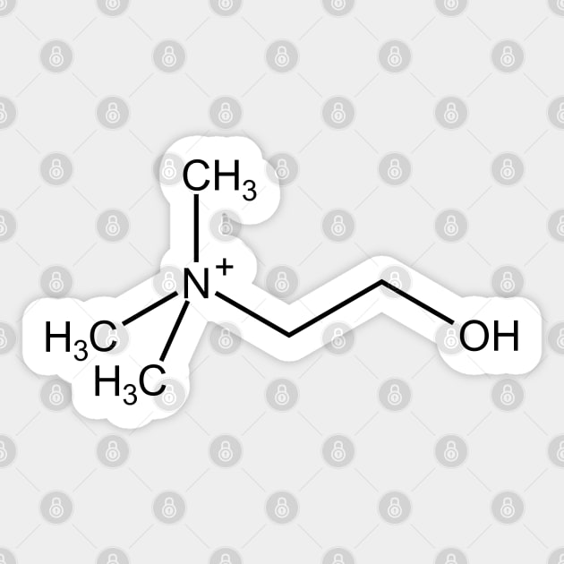 Choline C5H14NO Molecule Sticker by Zeeph